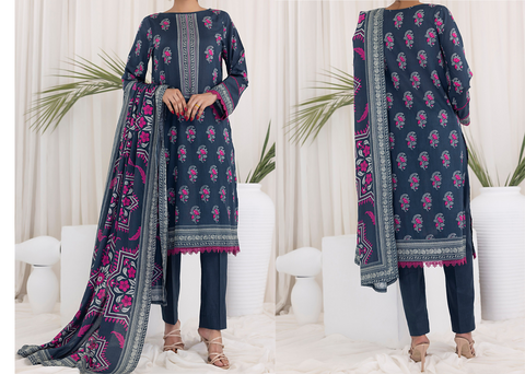 Xee Fabrics-Daman 3pc Printed Lawn Shirt with Lawn Dupatta