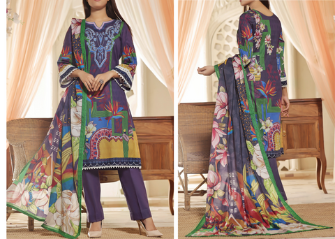 Xee Fabrics-Aizal Print Lawn