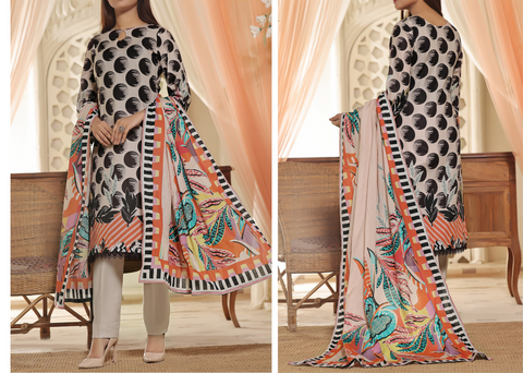 Xee Fabrics-Aizal Print Lawn