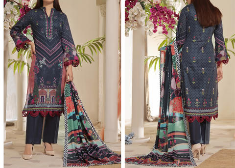 Xee Fabrics-Aizal Print Lawn