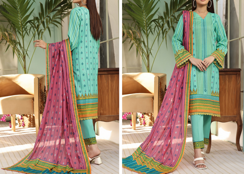 Xee Fabrics-Ayesha Alishba LAWN SUIT WITH LAWN DUPATTA