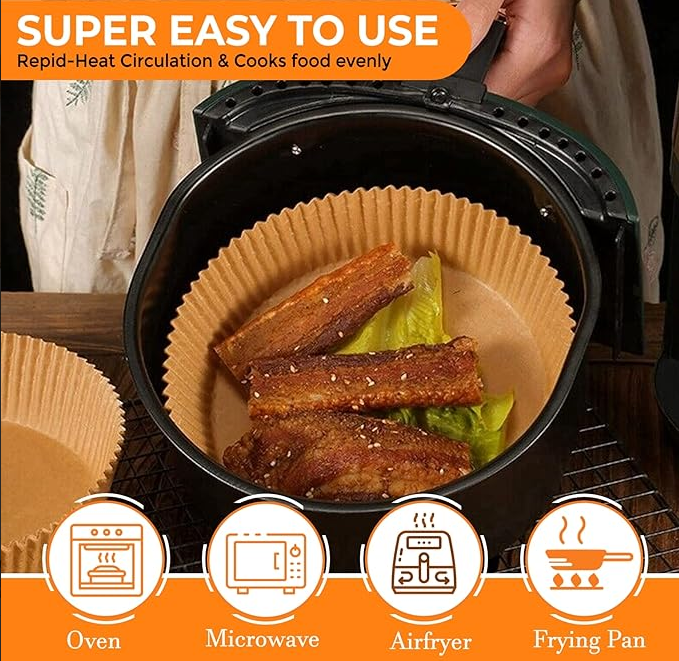 Multi-purpose Non-stick Air Fryer Disposable Liners Paper (pack Of 50)