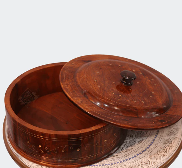 Wooden Hot Pot With Barance Work Roti_dan Hot And Pot Beautiful Wooden Made