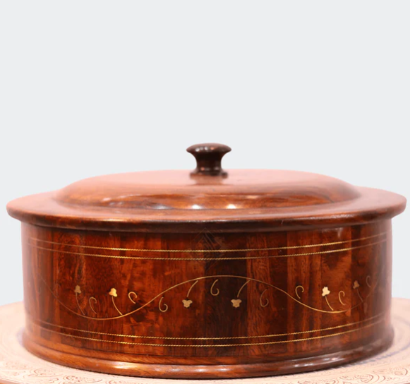 Wooden Hot Pot With Barance Work Roti_dan Hot And Pot Beautiful Wooden Made