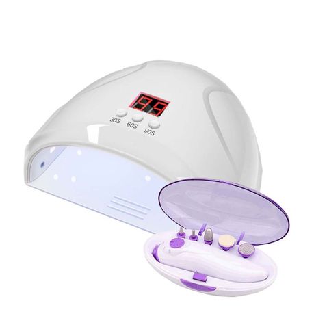 2 In 1 Led Nail Dryer And Electric Nail Kit | Nail Dryer Led Lamp And Manicure Led Nail Dryer & Electric Nail Kit With Five Attachments Heads