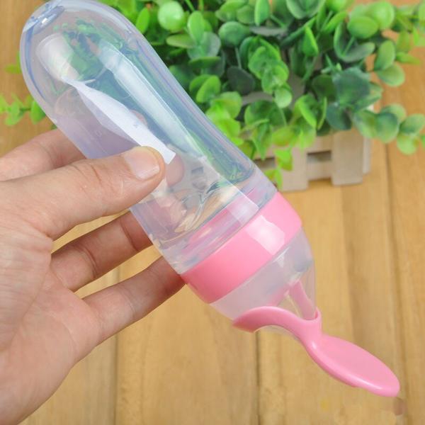 Plastic Bottle Feeding Baby Spoon Feeder (random Color)