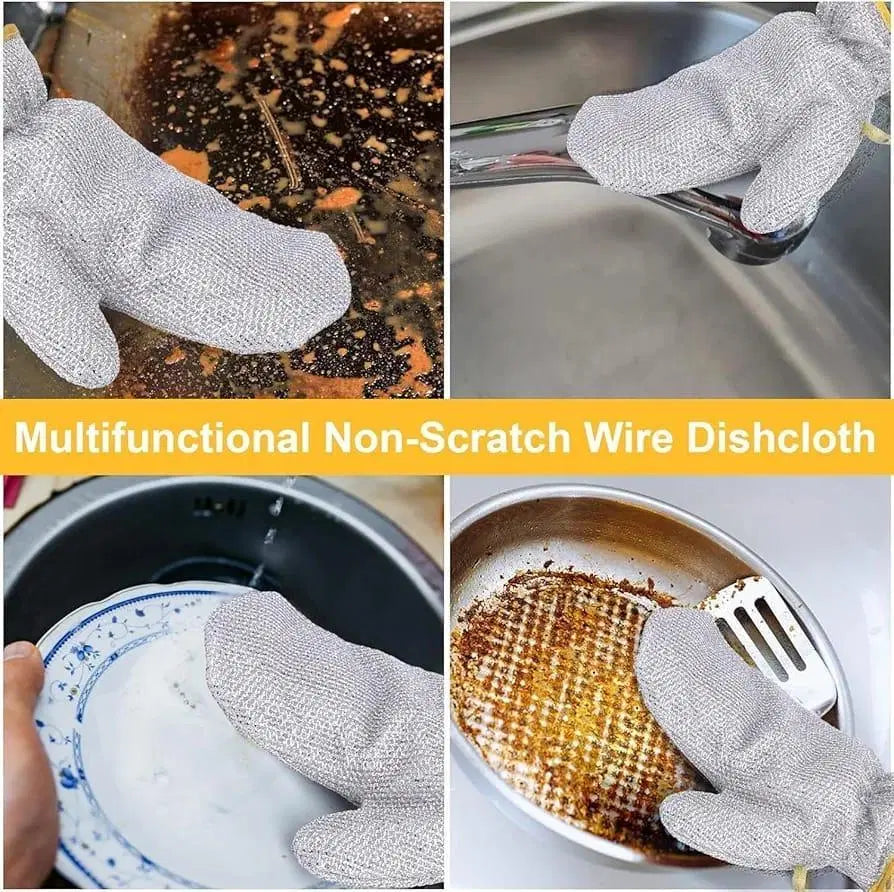 Steel Wire Dish Washer Gloves - 1 Pair